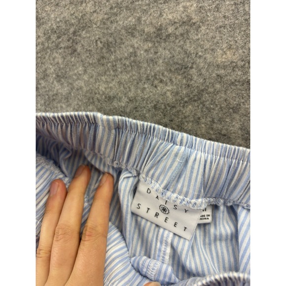 Daisy Street Women's M Blue White Pinstripe Baggy Wide Leg Boho Casual Coastal - Picture 8 of 8
